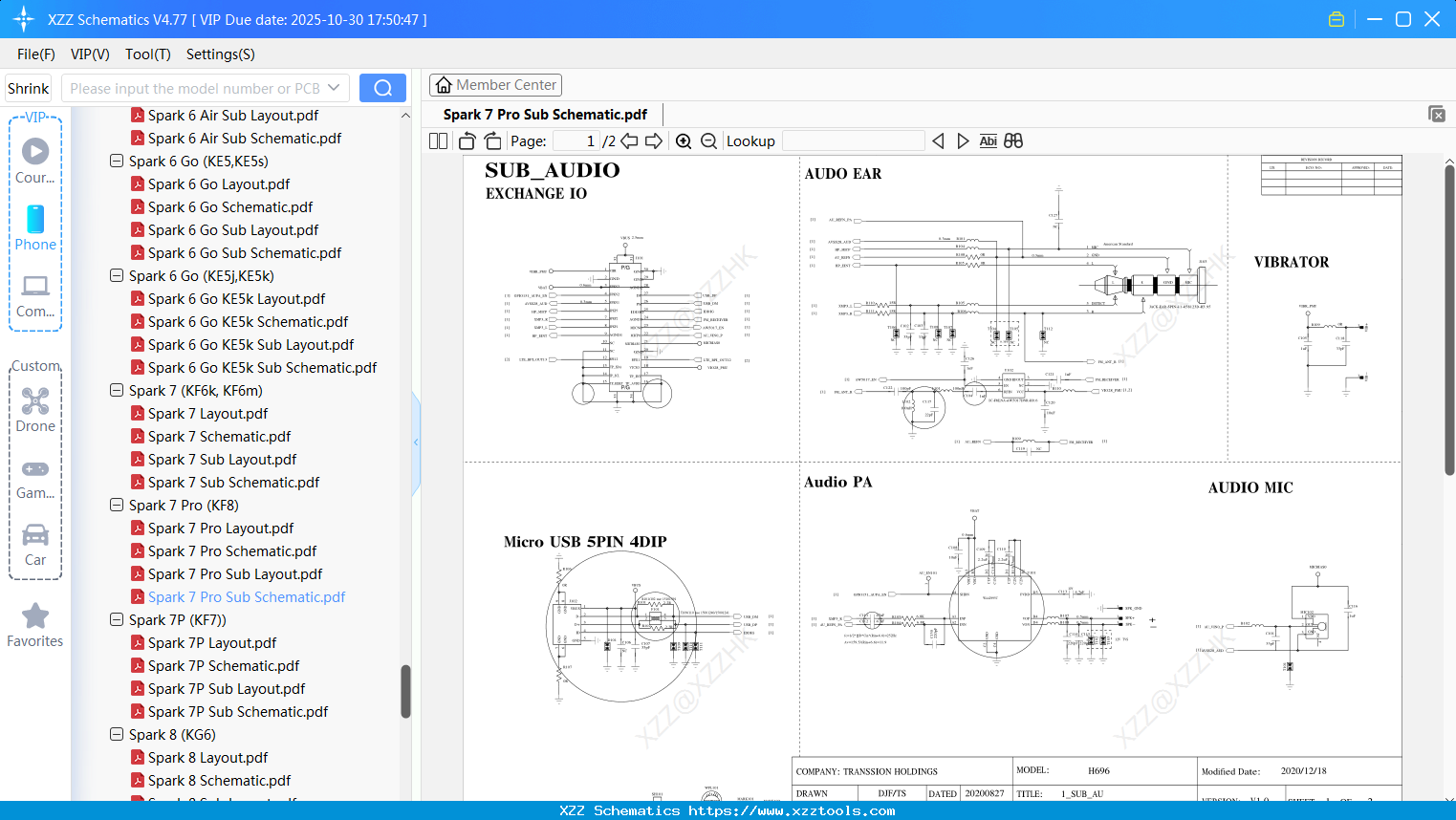 Tecno Spark 7 Pro Sub Schematic